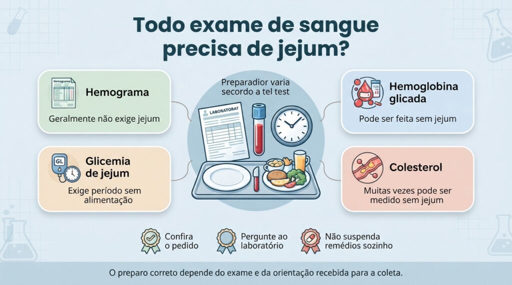 O jejum deixou de ser uma regra geral para exames de sangue e deve ser confirmado caso a caso.