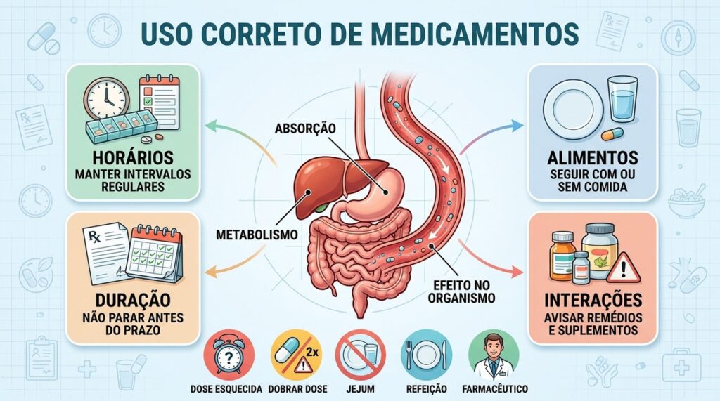 Horários, alimentos, duração e interações influenciam a eficácia do tratamento.