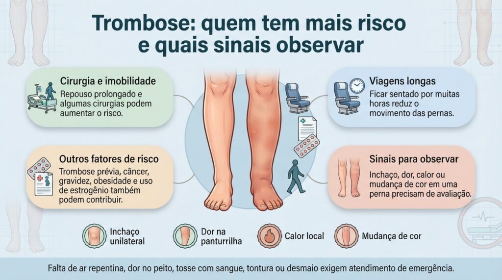 Inchaço, dor, calor e mudança de cor em uma única perna são sinais que merecem atenção.
