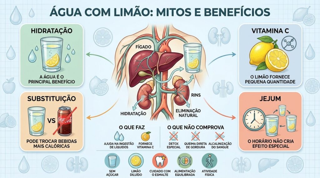 Hidratação e vitamina C são benefícios reais, enquanto detox e emagrecimento seguem sem comprovação.