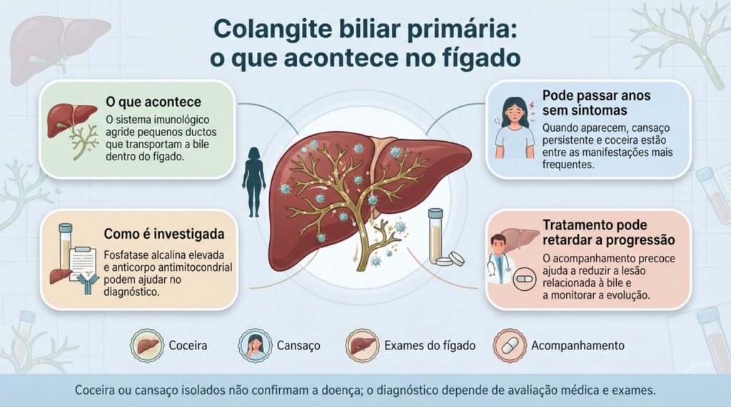 A doença afeta pequenos ductos biliares do fígado e pode ser identificada antes de causar sintomas importantes.