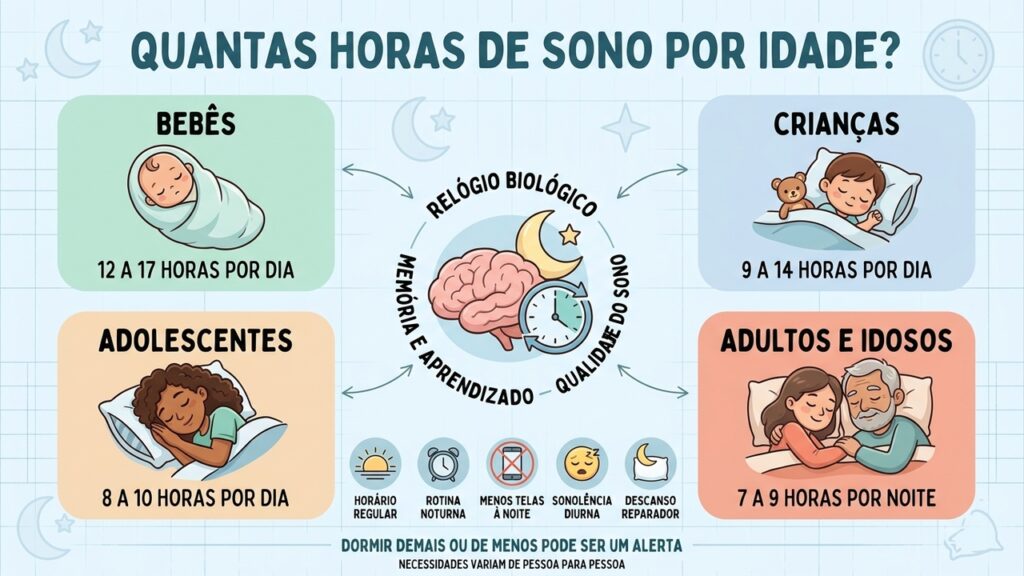 A quantidade de sono ideal muda conforme a idade e muita gente não sabe