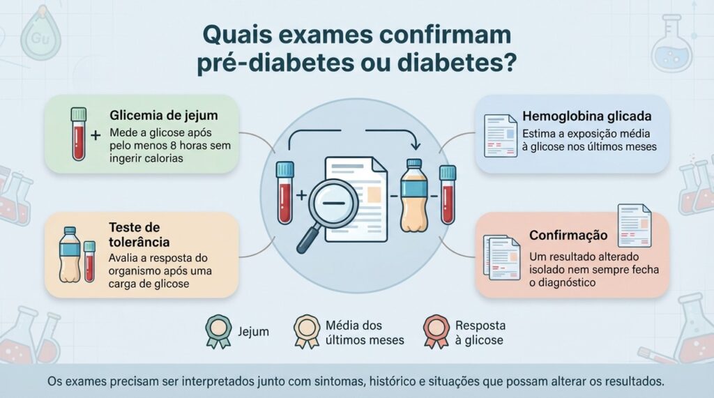 Uma glicose alta precisa ser interpretada de acordo com o tipo de exame e os critérios usados para confirmar pré-diabetes ou diabetes.