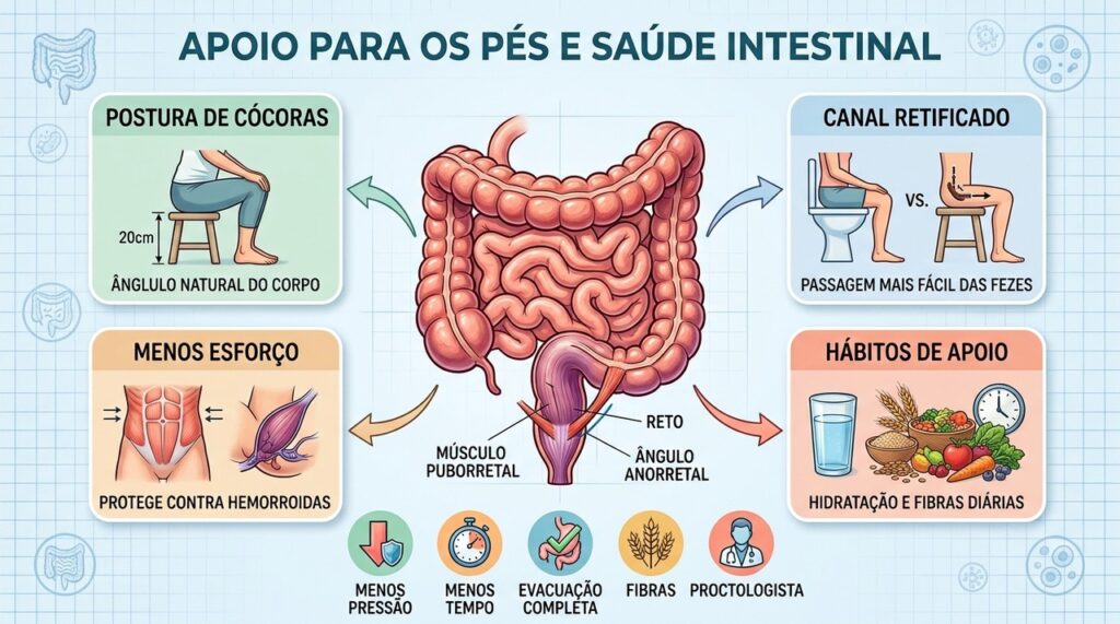 Postura correta, fibras e hidratação diminuem o esforço e protegem as veias anais.