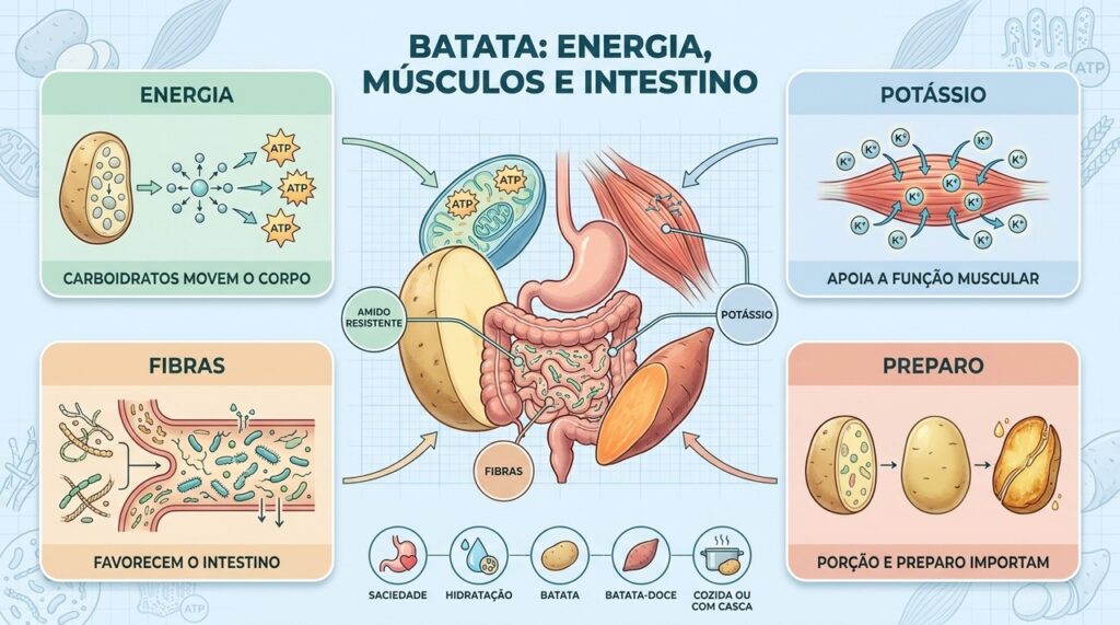 Potássio, fibras e carboidratos explicam parte dos benefícios da batata no organismo