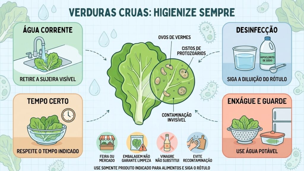 Vegetais podem esconder parasitas e muita gente ignora este risco