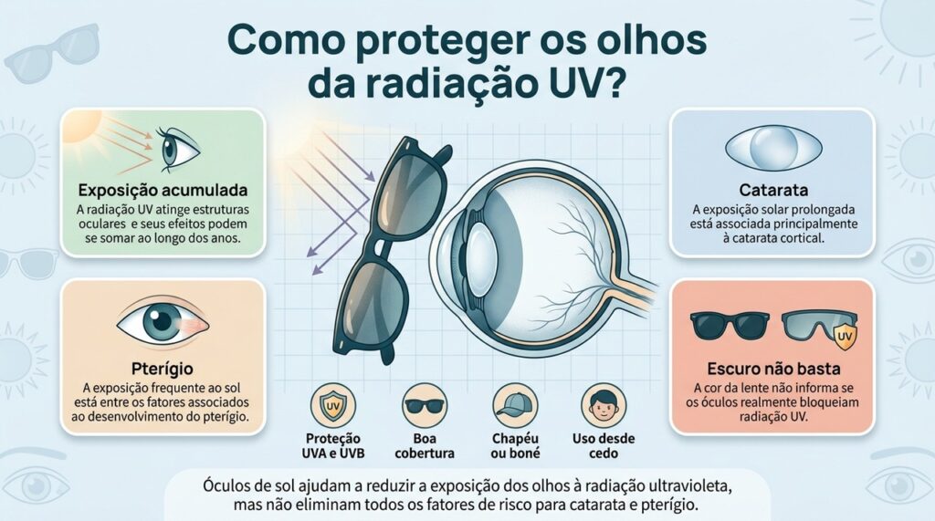 A proteção contra radiação UV deve fazer parte dos cuidados com os olhos ao longo de toda a vida.