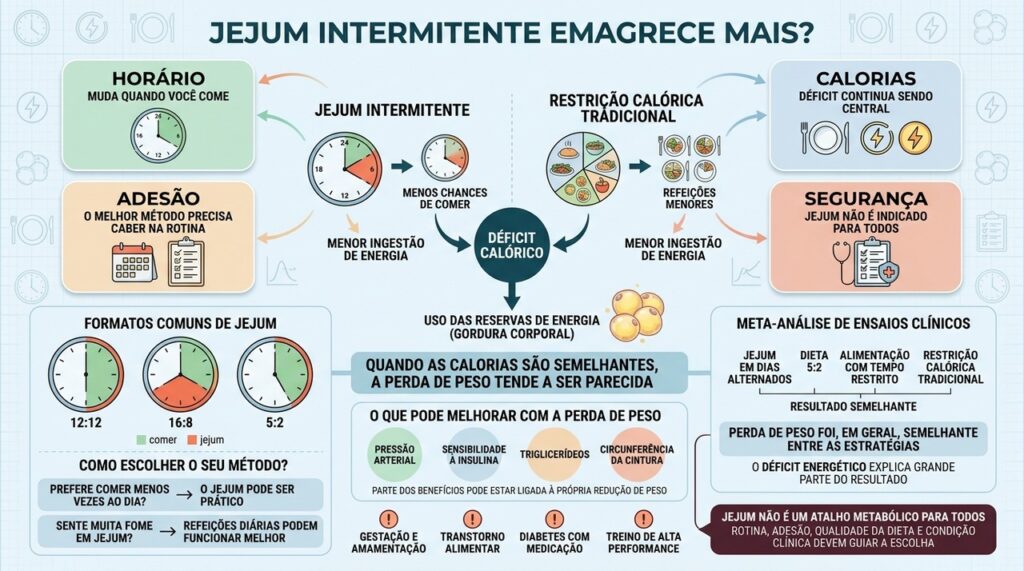 Com calorias semelhantes, jejum e restrição tradicional tendem a emagrecer de forma parecida.