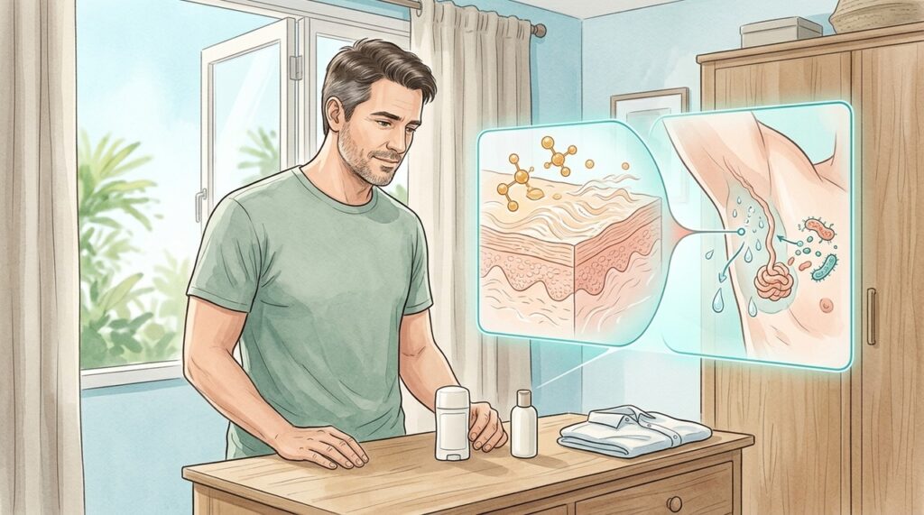 Bactérias transformam compostos do suor das axilas, enquanto o cheiro da idade tem outra origem.