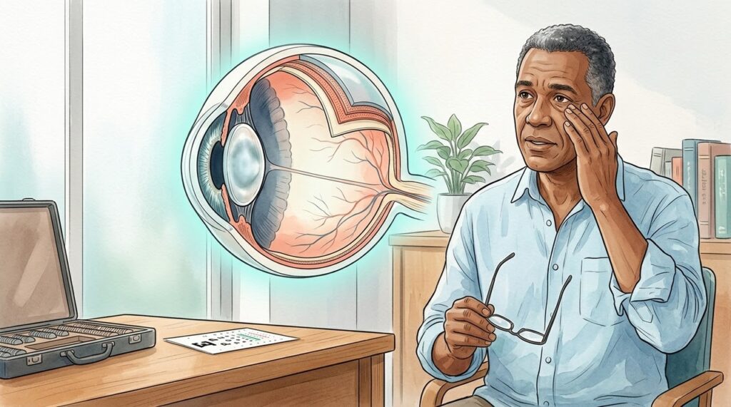 Miopia, catarata e alterações retinianas também podem comprometer a visão em ambientes pouco iluminados.