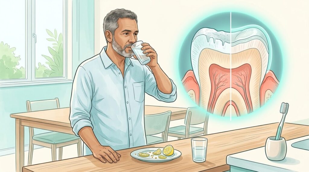 Saliva precisa de tempo para neutralizar ácidos e reduzir o desgaste do esmalte.