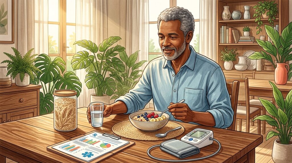 Incluir aveia no café da manhã fortalece uma estratégia alimentar cardioprotetora.