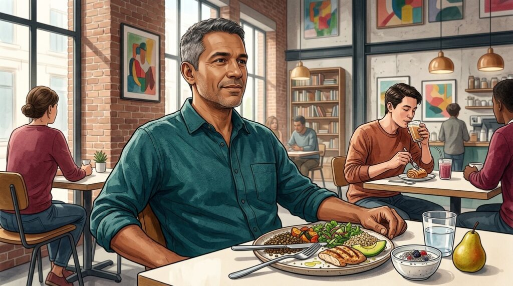 Refeições completas estimulam o GLP-1 natural sem imitar medicamentos injetáveis.