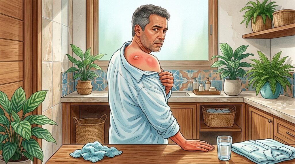 A bolha funciona como barreira natural contra contaminação durante a recuperação da pele.