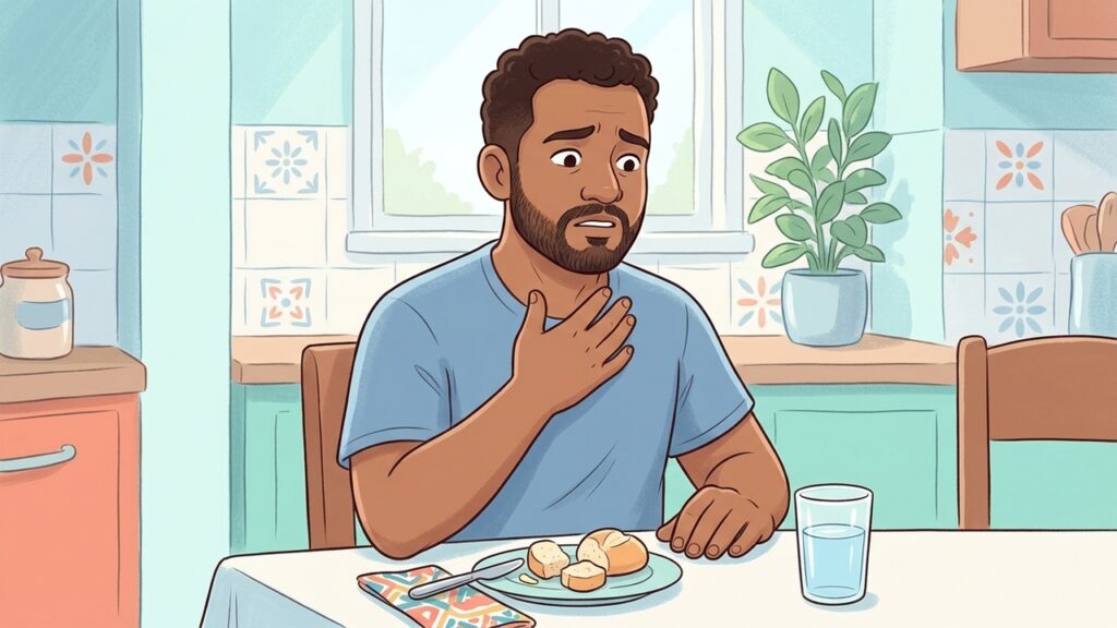 Dificuldade para engolir e alimentos presos podem indicar esofagite eosinofílica e exigir avaliação.