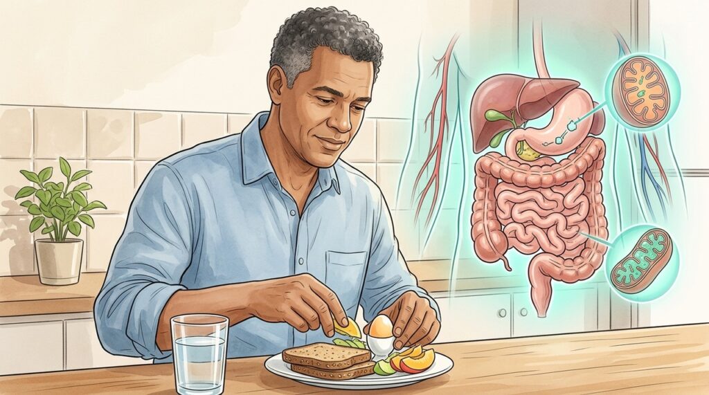 Proteínas, vegetais e carboidratos integrais ajudam a sustentar a disposição após refeições.