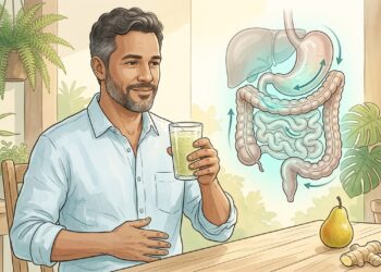 Pera com casca combinada com gengibre pode aliviar a sensação de intestino preso