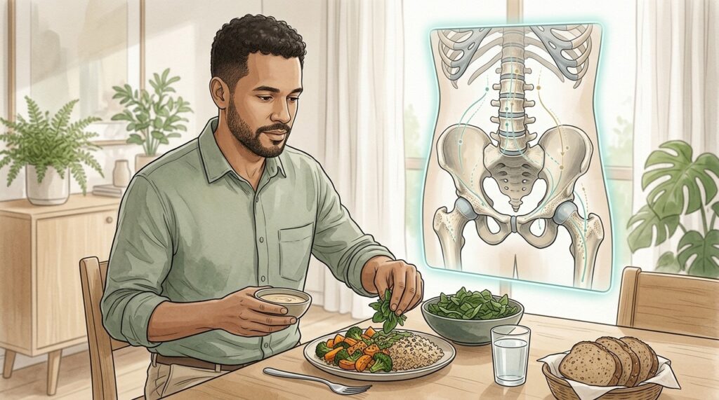 Fontes vegetais de cálcio ajudam a diversificar a alimentação voltada à proteção dos ossos.