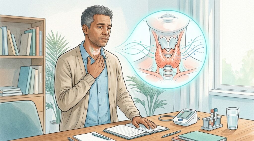 Fadiga e dificuldade de concentração podem aparecer quando o metabolismo tireoidiano desacelera.