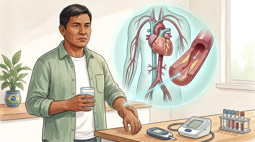 Pressão, colesterol e glicemia atuam juntos no risco cardiovascular e exigem acompanhamento individualizado.