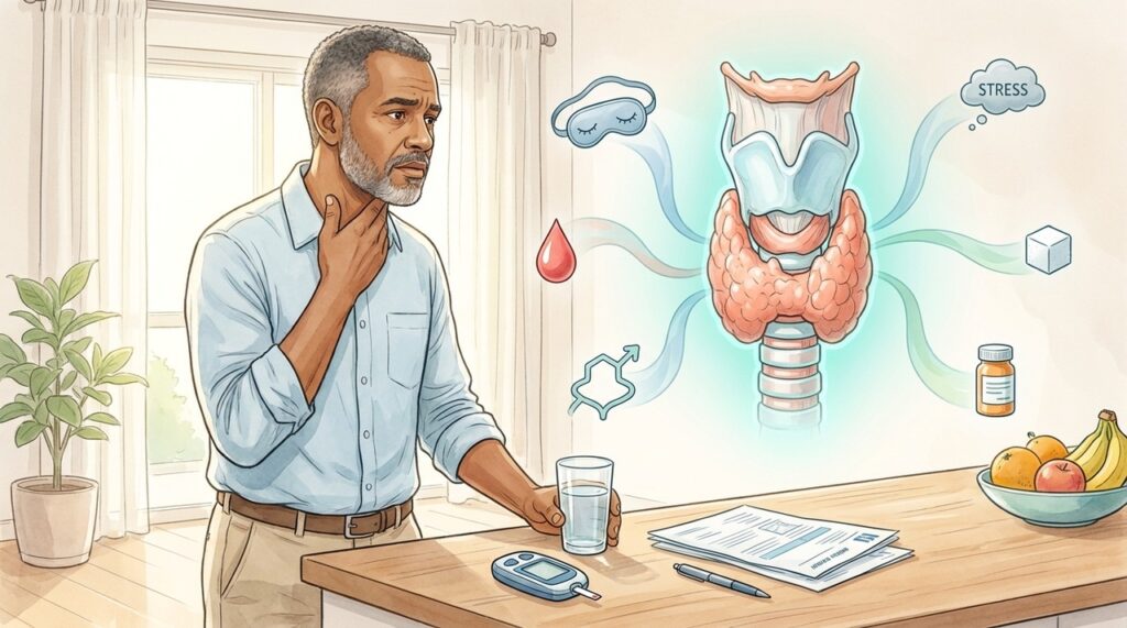 Sintomas semelhantes exigem avaliar tireoide, sono, hormônios, anemia e metabolismo.