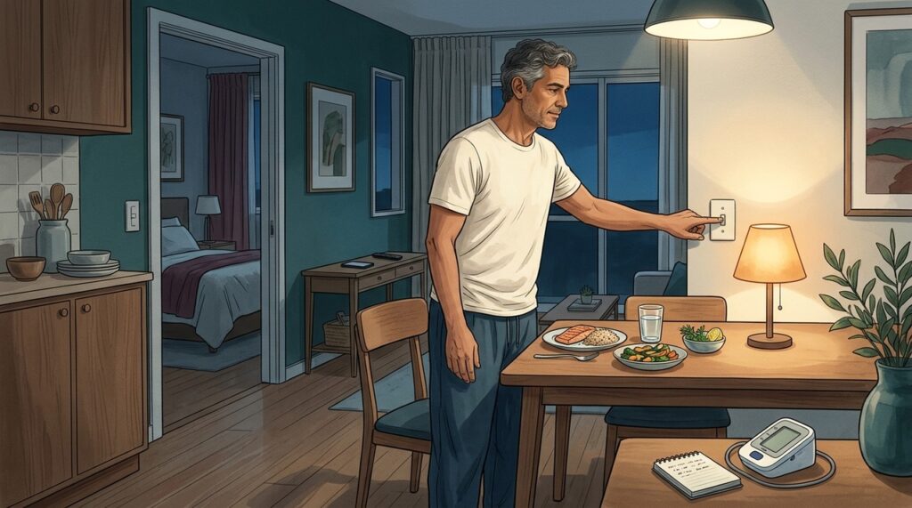 Menos luz e um jantar leve ajudam a preparar o corpo para dormir.