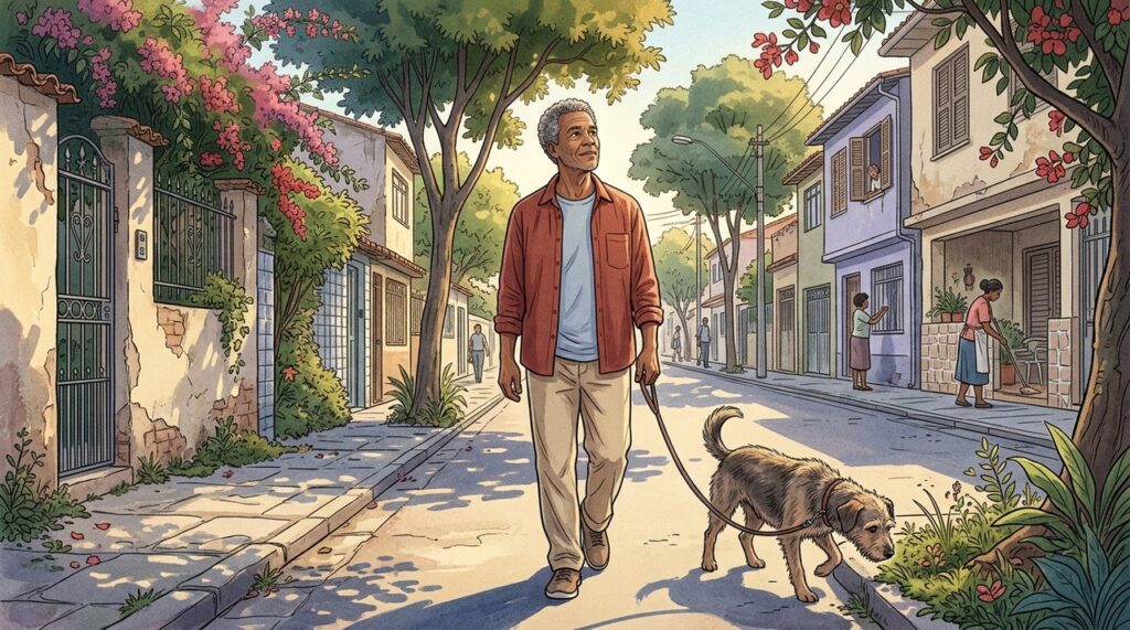 Caminhar cedo combina movimento leve com um importante sinal para o ciclo circadiano.