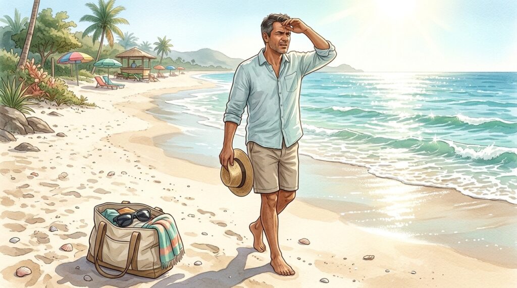 Areia e água refletem radiação, aumentando a exposição dos olhos na praia.