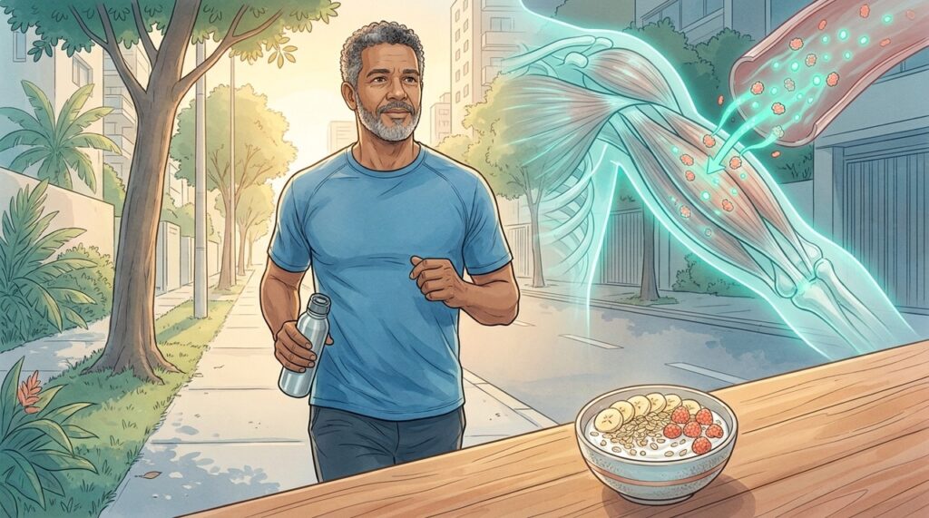 Caminhar pela manhã ativa os músculos e favorece o uso da glicose como energia.