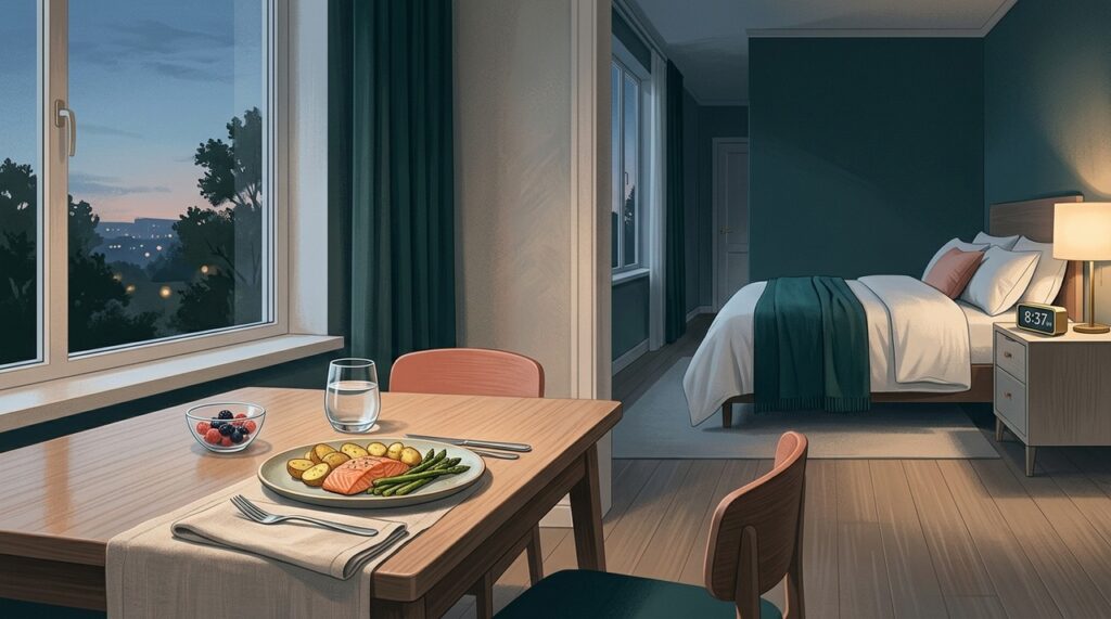 Para muitas pessoas, deixar cerca de 2 a 3 horas entre o jantar e a cama pode favorecer mais conforto digestivo.