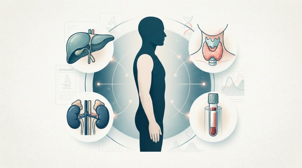 Fígado, rins, tireoide e alterações do sangue estão entre as possibilidades avaliadas em alguns casos de coceira difusa.