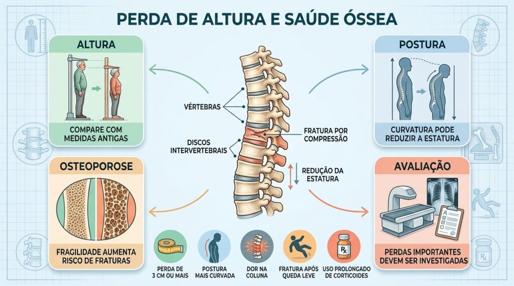 Altura, postura, osteoporose e avaliação ajudam a investigar mudanças importantes na estatura.