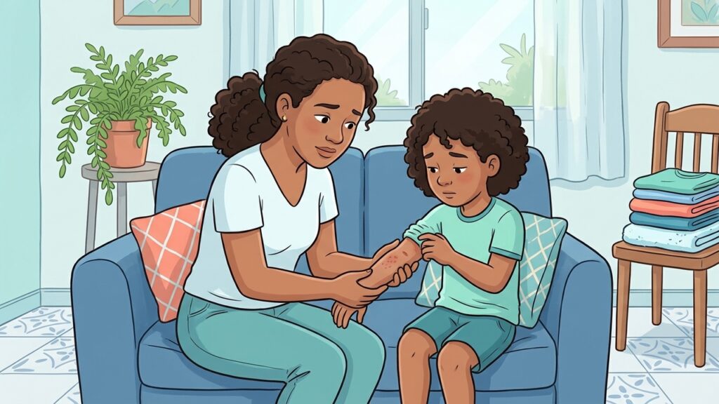 Coceira intensa, especialmente à noite, pode indicar escabiose e exige avaliação médica.