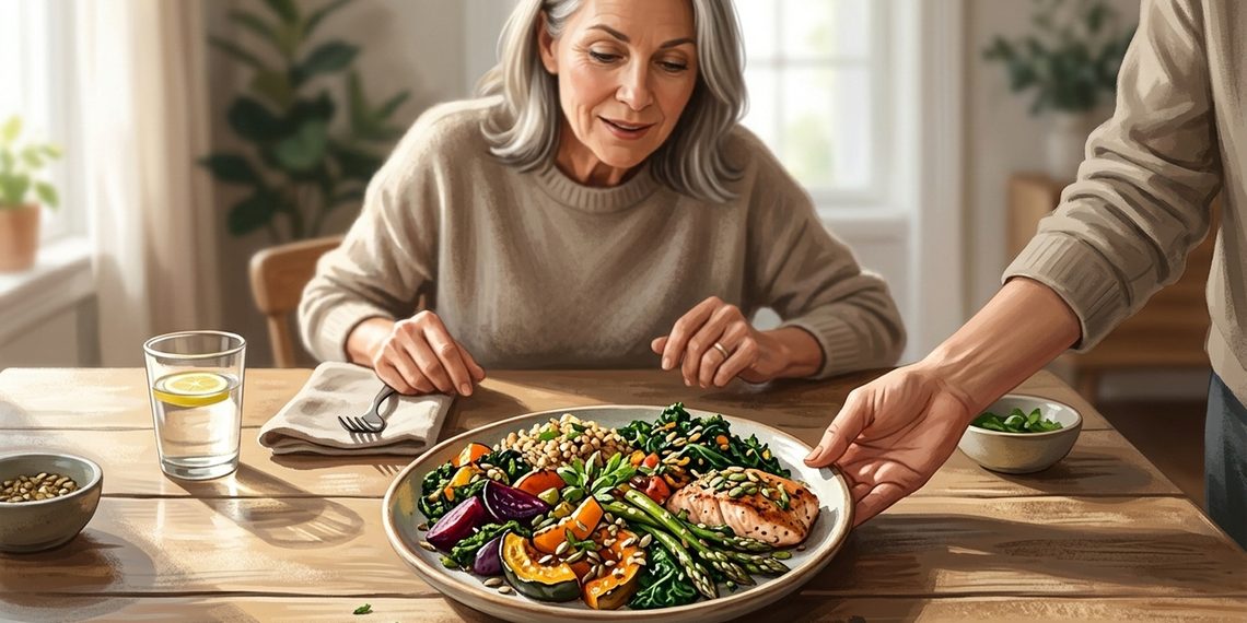 Proteína, legumes e grãos integrais ajudam pessoas acima dos 60 a preservar músculos e autonomia.