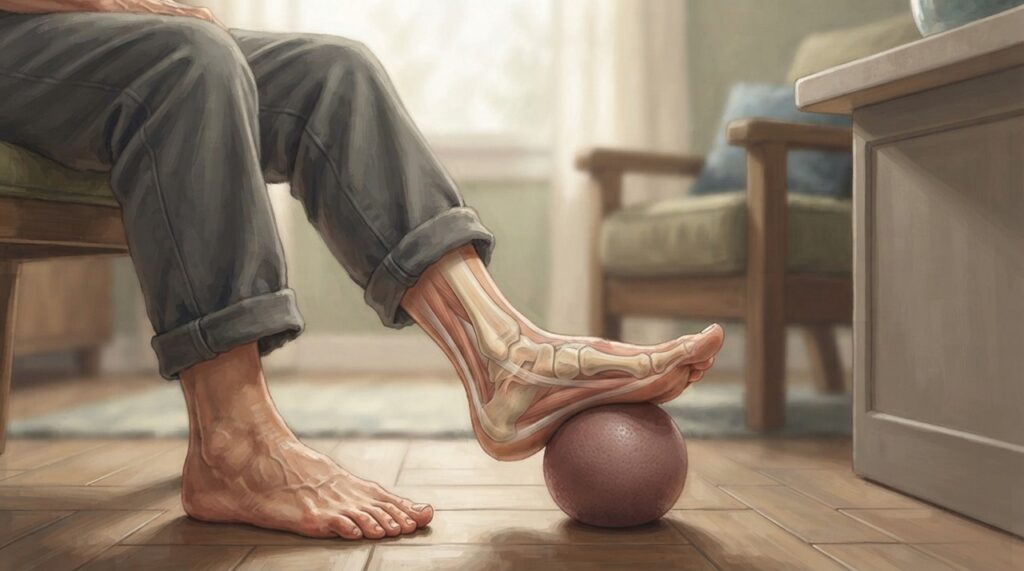 Exercícios simples com os pés podem contribuir para força, mobilidade e controle da pisada depois dos 65 anos.