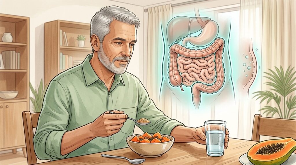 O excesso de farelo pode provocar gases, inchaço e desconforto abdominal.