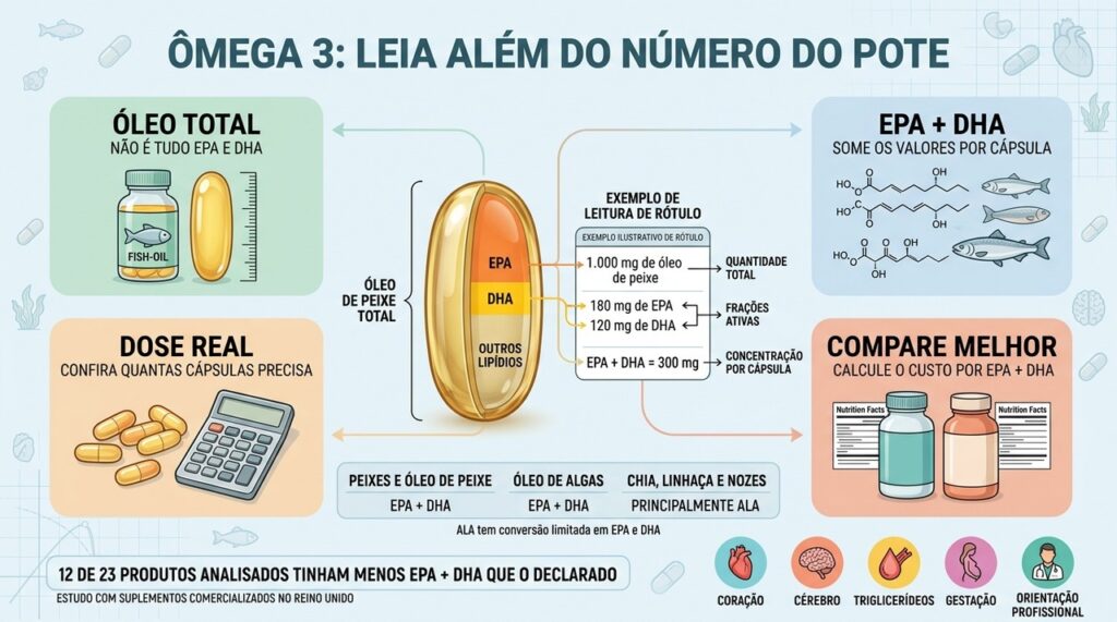 Rótulos devem separar óleo total, EPA e DHA para mostrar a concentração real.