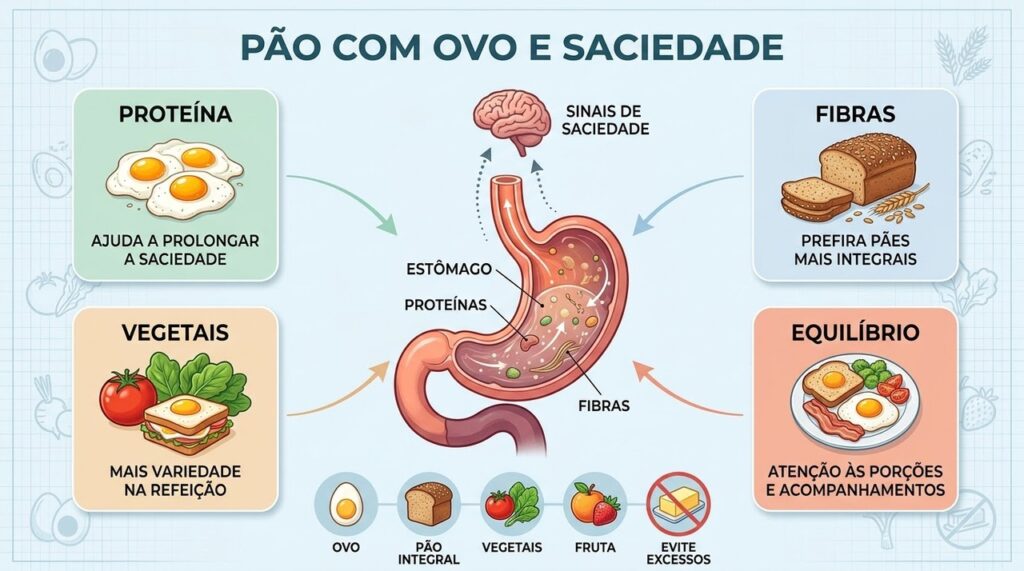 Proteína, fibras, vegetais e porções equilibradas ajudam a prolongar a saciedade matinal.
