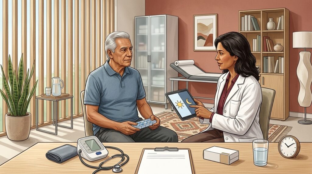 O horário da hidroclorotiazida pode ser ajustado pelo médico conforme cada tratamento.