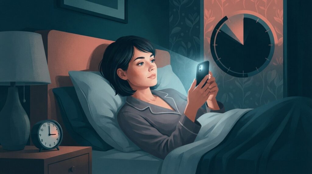Reduzir telas e iluminação intensa antes de deitar pode favorecer uma transição mais tranquila para o sono.