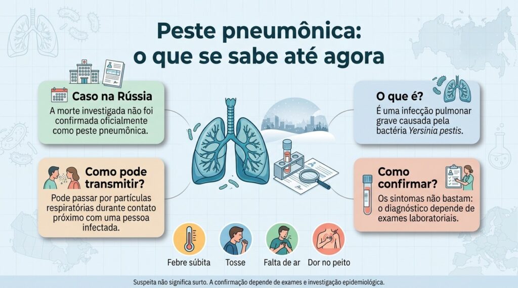 A peste pneumônica é grave, mas a investigação do episódio na Rússia ainda não confirma a doença.