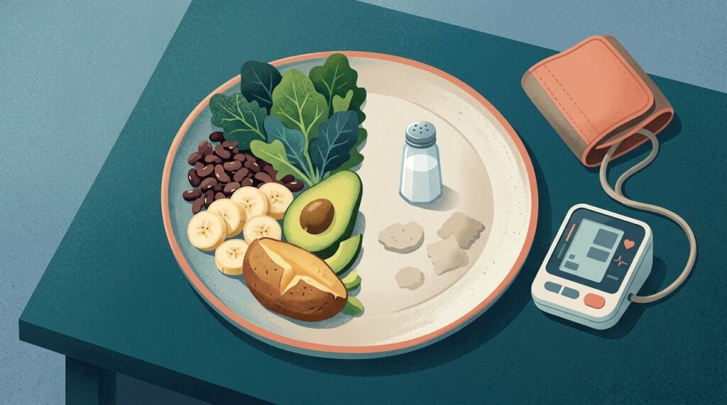 Feijão, frutas, verduras e tubérculos ajudam a aumentar a presença de potássio na alimentação.