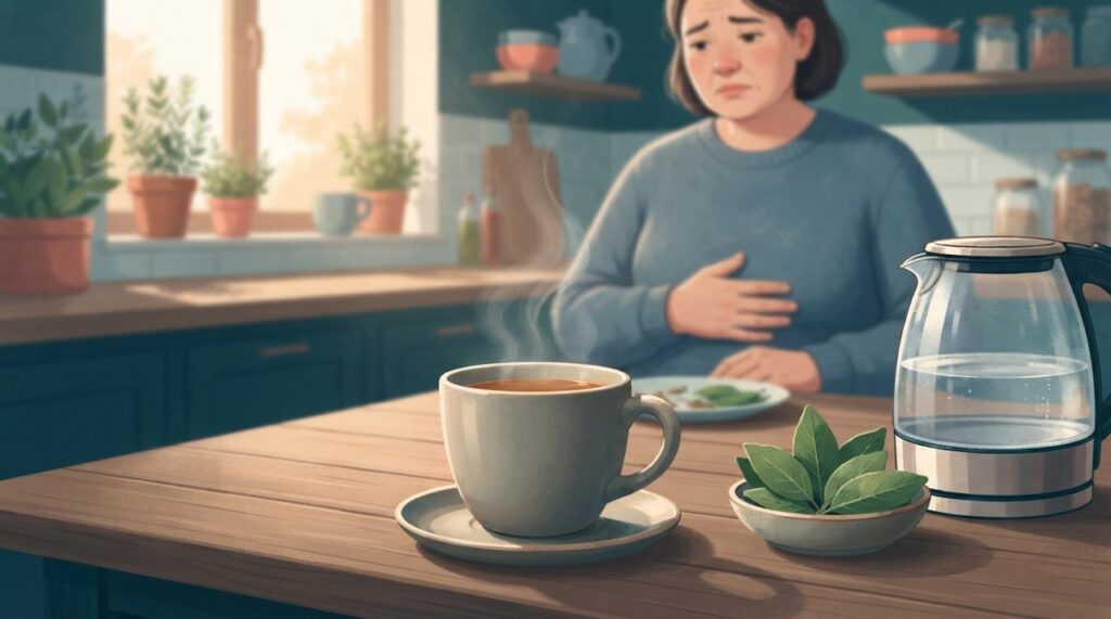 O boldo é preparado por infusão, com água quente sobre as folhas, sem necessidade de ferver a planta por muito tempo.
