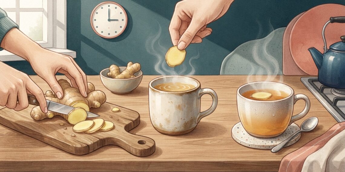 Receita natural para enjoo: chá de gengibre rápido e barato para acalmar o estômago em casa
