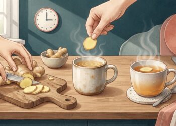 Receita natural para enjoo: chá de gengibre rápido e barato para acalmar o estômago em casa