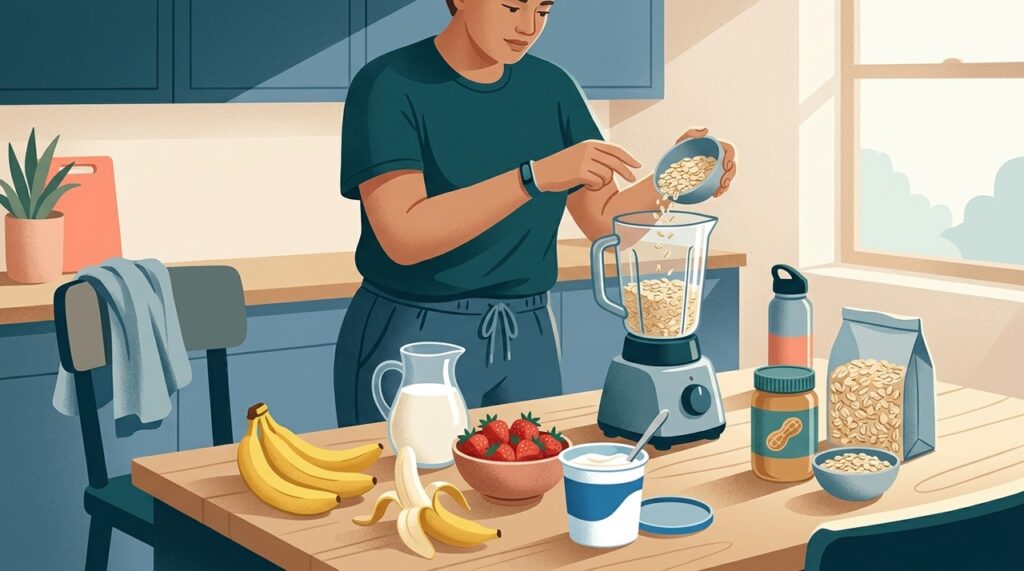 Variar frutas, laticínios, aveia e outras fontes de proteína ajuda a mudar o sabor e a composição do pós-treino.