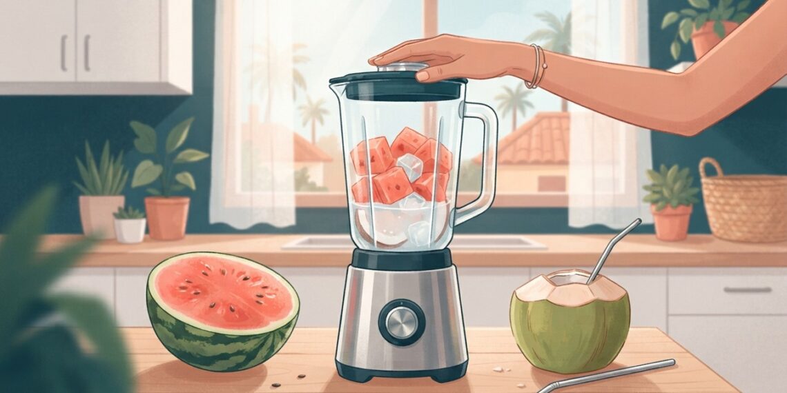 Melancia e água de coco no liquidificador: para que serve e por que tomar em dias quentes