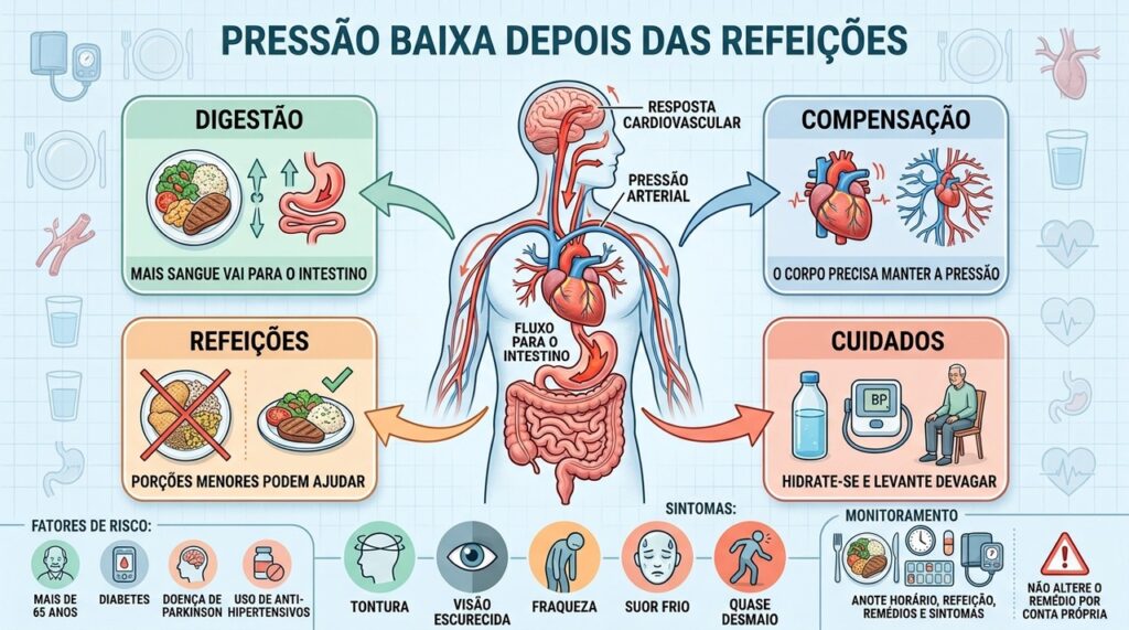 Digestão aumenta o fluxo intestinal e pode reduzir a pressão em pessoas vulneráveis.