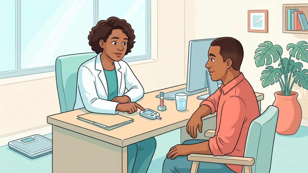 O acompanhamento da glicose e do peso nos primeiros meses ajuda a cuidar da saúde durante o tratamento antipsicótico.