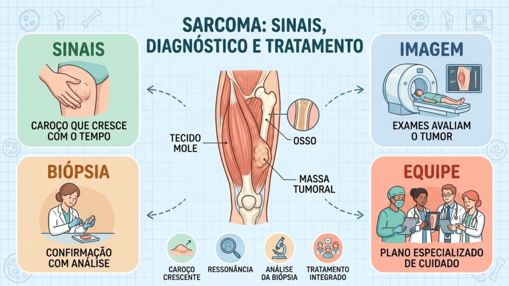 Sarcoma pode afetar ossos e músculos e exige atenção aos sinais